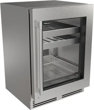 Front view of the Perlick G5 Luxe G5BC24GL outdoor refrigerator